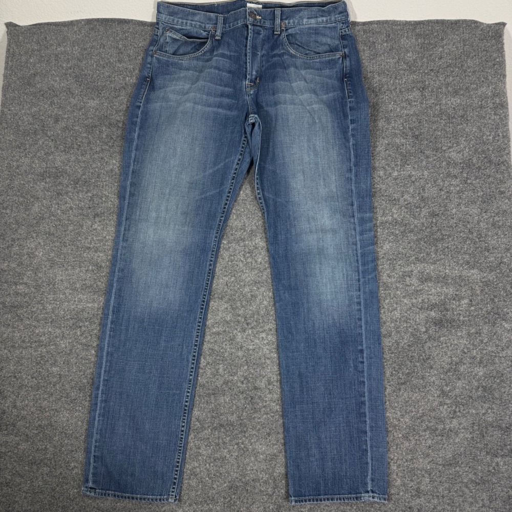 Hudson Jeans Straight Leg Button Fly Mens 38x34 Blue Cotton Denim EUC